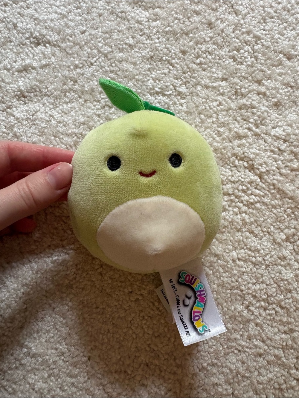 Squishmallows Green Apple Plush Keychain - Soft Kids Toy